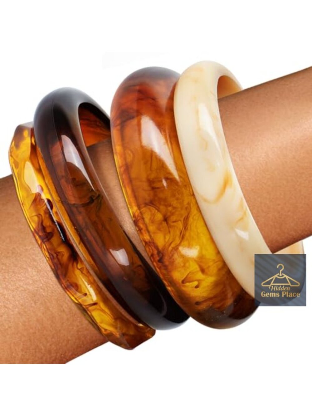 Chunky Resin Bangle Bracelet Set 4 Pcs Acrylic Stack Cuff Jewelry